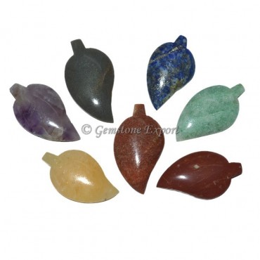 7 Chakra Stone Leaf Set