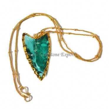 Aqua Glass Arrowheads Necklace