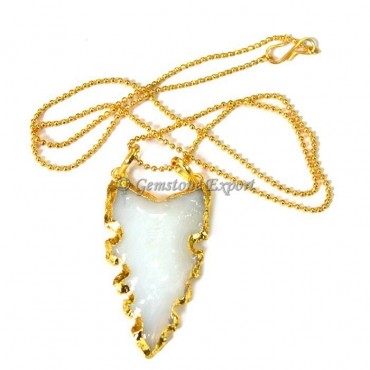 Opalite Edges Arrowheads Necklace