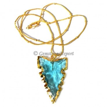 Sky-blue Edges Arrowheads Necklace