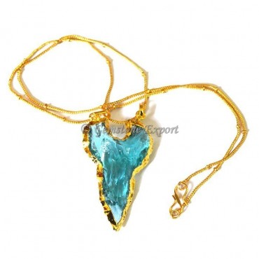 Sky-blue Moon Arrowheads Necklace