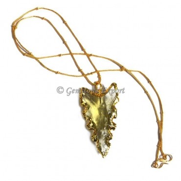 Yellow Curved Arrowheads Necklace