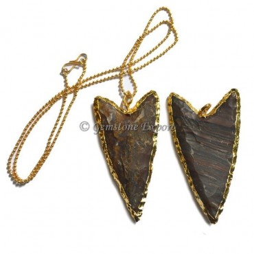 Agate  V Shape Electroplated Necklace