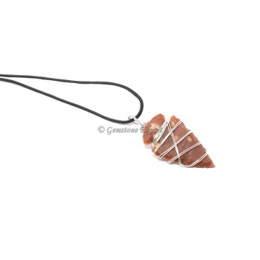 Agate Arrowhead Wire Warped Pendants