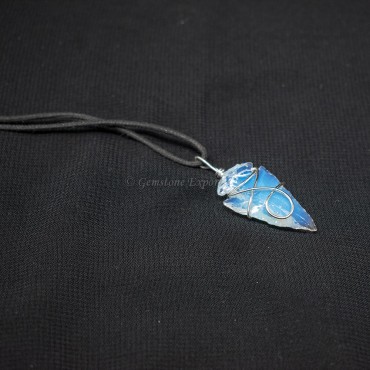 Opalite Arrowheads Wire Warped Pendants