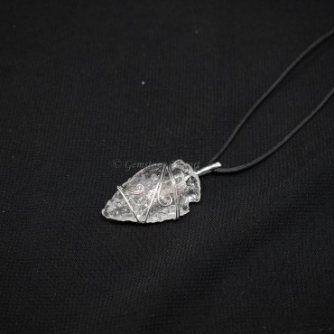 Crystal Quartz Arrowheads Wire Warped Pendants