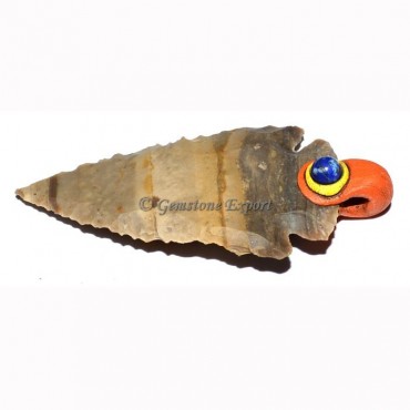 Tibetan Arrowheads Pendants With Lapis Orange