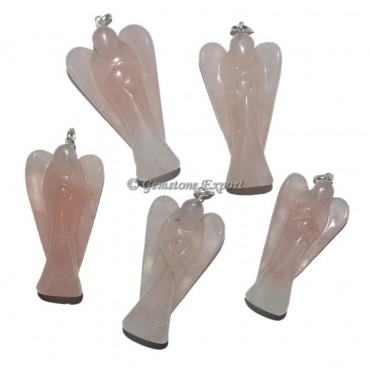 Rose Quartz Angel Pendant