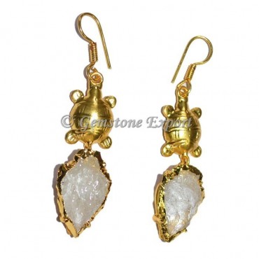 Turtle Crystal Quartz Arrowheads Earrings