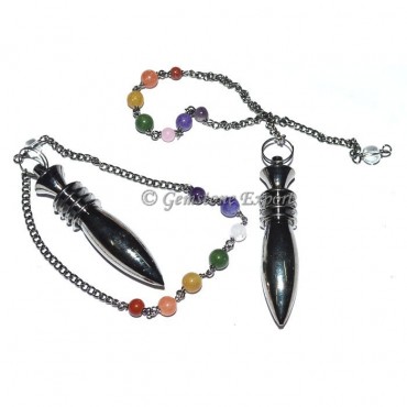 Black Karnak Metal Pendulums with Chakra Chain