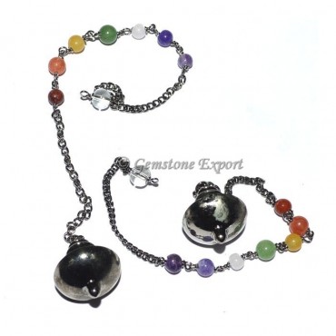 Mer-isis Black Metal Pendulums with Chakra Chain