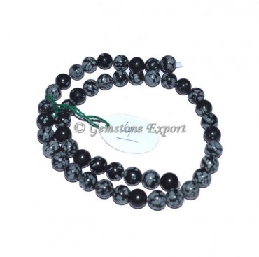 Snow flake Obsidian Beads