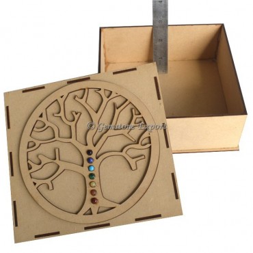 Seven Chakra Flower Of Life Tree Wooden Gift Box