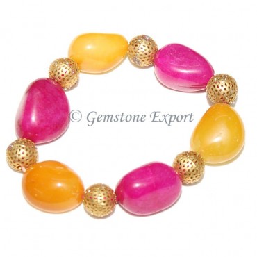 Mix Agate Dyed Stones  Bracelet