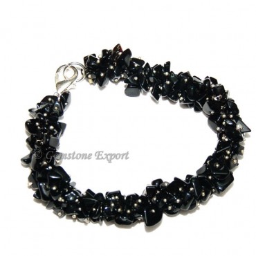 Black Agate Chips Bracelets