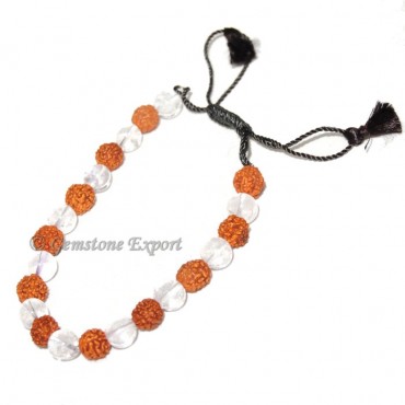 Rudraksha With Crystal Quartz Bracelet