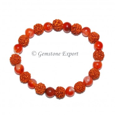 Rudraksha With Carnelian Bracelets