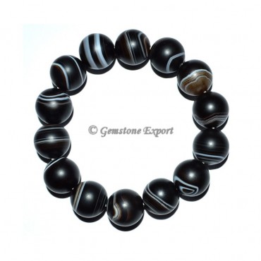 Black Onyx Banded Round Bracelets