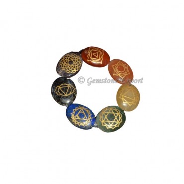 Engraved Chakra Symbol Oval Bracelets