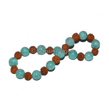 Amazonite With Rudraksha Bracelet