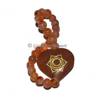 Sacral 7 Chakra Peach Aventurine Engraved Bracelet