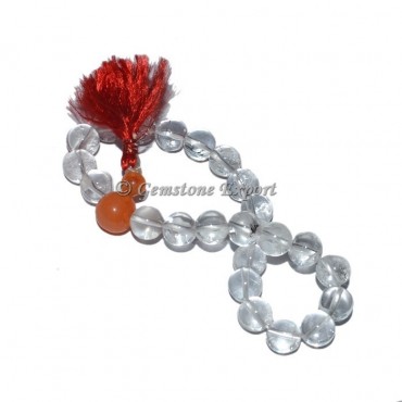 Crystal Quartz With Carnelian Bracelets