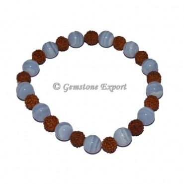 Blue Lace Agate With Rudraksha Bracelet