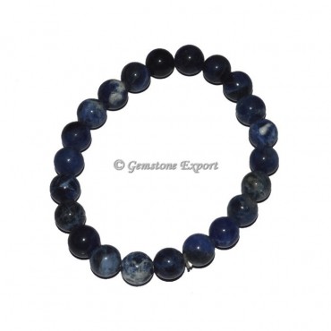 Sodalite Stone Round Beads Bracelet