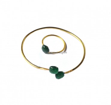 Green Onyx Bracelet With Ring