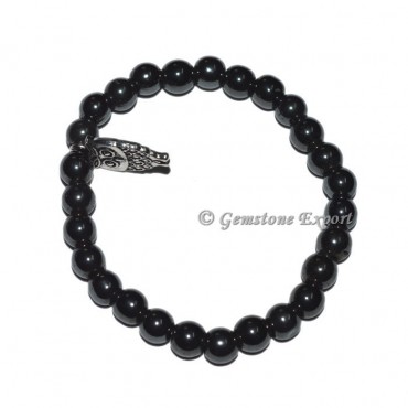 Owl Charm Pure Black Onyx Bracelets