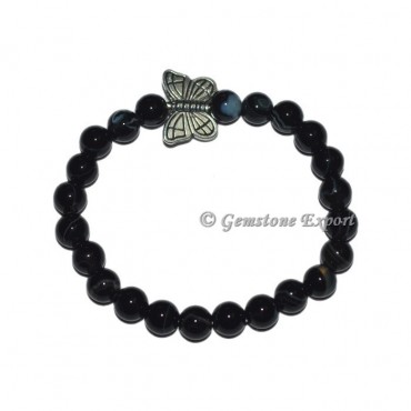 Butterfly Charm Black Onyx Bracelets