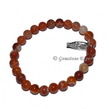 Owl Charm Red Onyx Bracelets