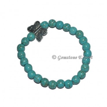 Butterfly Charm Synthetic Turquoise Bracelets