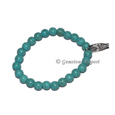 Owl Charm Synthetic Turquoise Bracelets