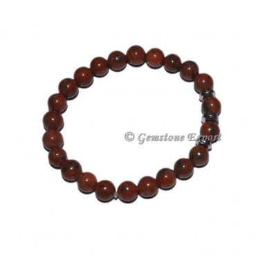 Round Charm Red Jasper Bracelets