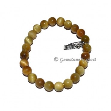 Owl Charm Lemon Tiger Eye Bracelets