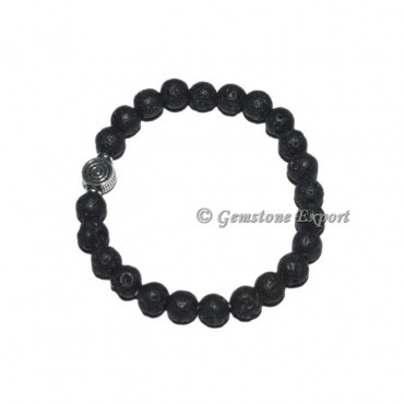 ChokoReiki Charm Black Lava Stone Bracelets