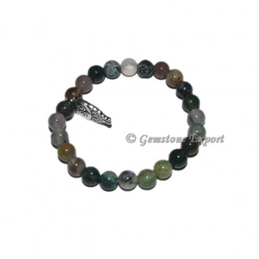 Owl Charm Moss Agate Bracelets with Owl Charm