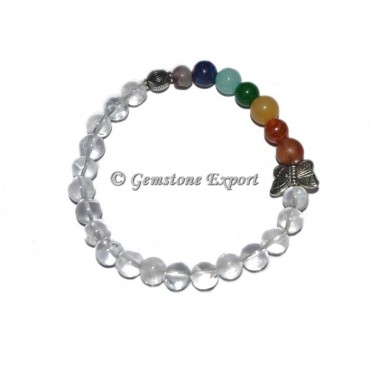 Crystal Quartz 7 Chakra With Choko Reiki & Butterfly Bracelets