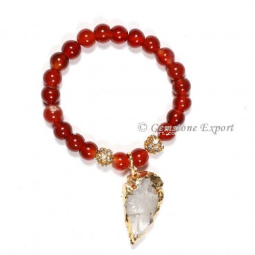 Carnelian Gemstone Bracelets With Arrowhead