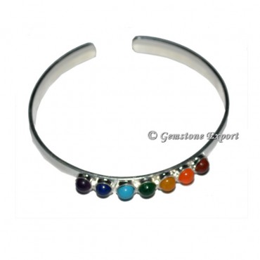 Silver Metal Bracelets With Seven Chakra