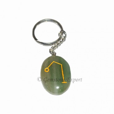 Green Aventurine Oval Arch Keychain