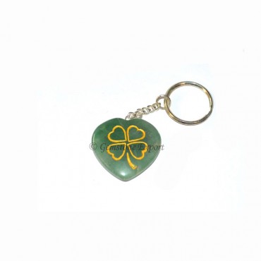 Green Aventurine Heart Keychain