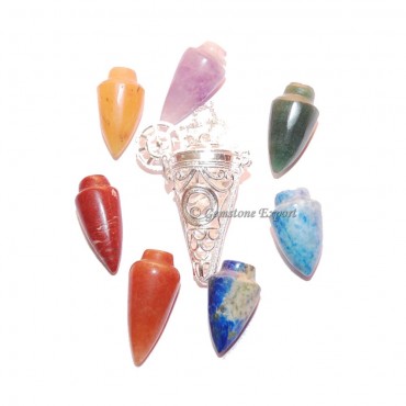 Round Chakra Cone Cage Pendulums