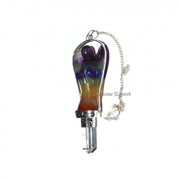 Seven Chakra Angel Pendulum With Crystal Pencil