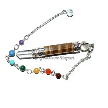 Tiger Eye 3 Pcs Chakra Pendulum