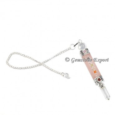 Rose With Crystal Quartz Seven Chakra Pendulums