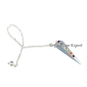 Angelite Seven Chakra Pendulum