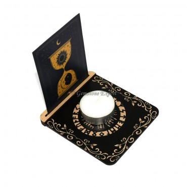 Chakra Tealight Candle Holder with Card Stand