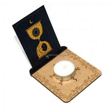 Phases of Moon Tealight Candle Holder with Card Slot